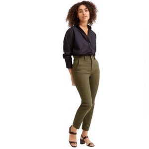 Everlane Slim Leg Crop High Rise Green Size 2